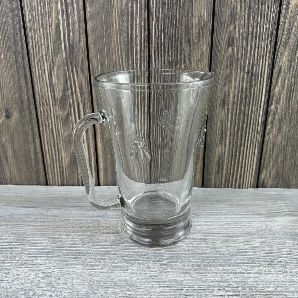 La Rochere Abeille Bee Clear Glass Pitcher Made in France French Pressed Glass